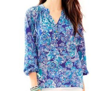 Lilly Pulitzer Elsa Top Cat Call Royal Purple Sz M
